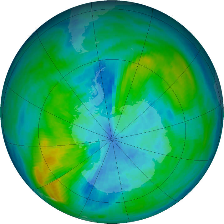 Antarctic ozone map for 29 March 1983